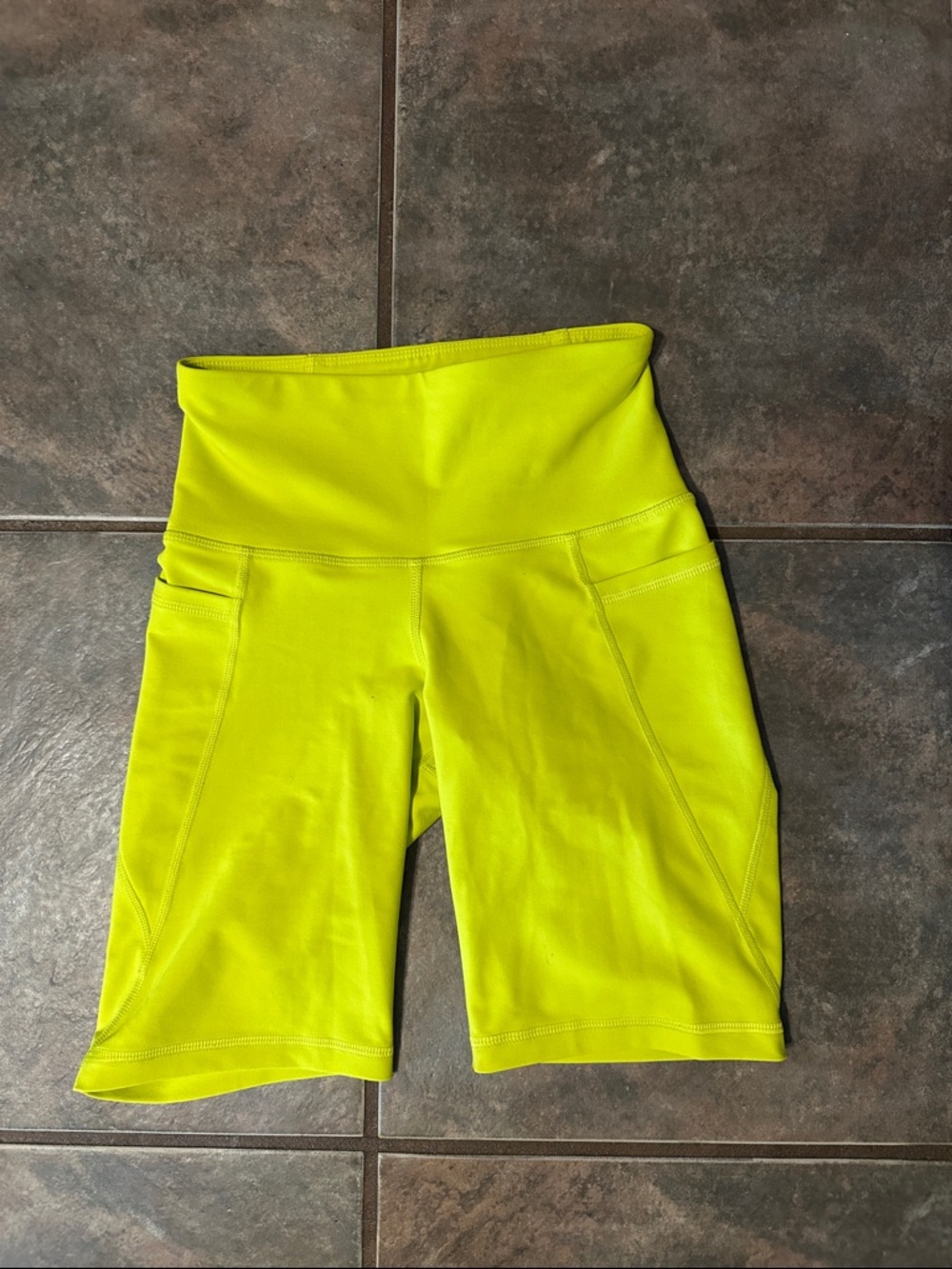 Old Navy Neon Yellow High-Rise Bike Shorts